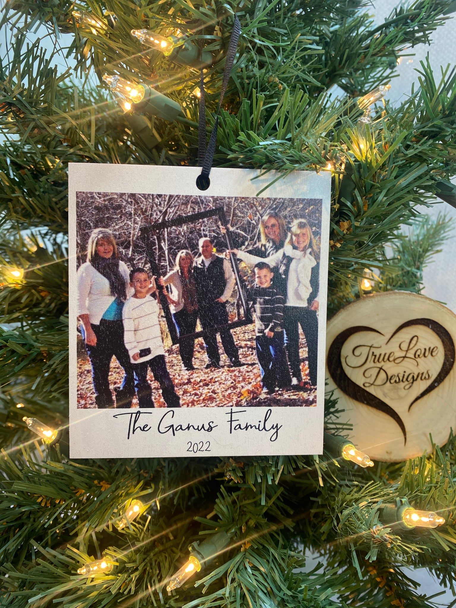Family Photo Polaroid Ornament Portrait Christmas Ornament Persona Truelove Designs Shop