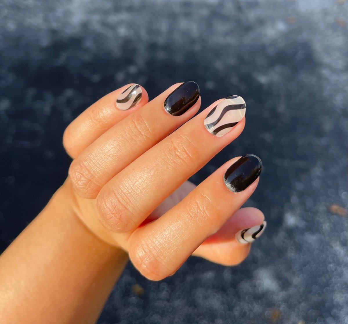 Negative Space With Black Lines Gel Nail Wraps Pretty Fab Nails