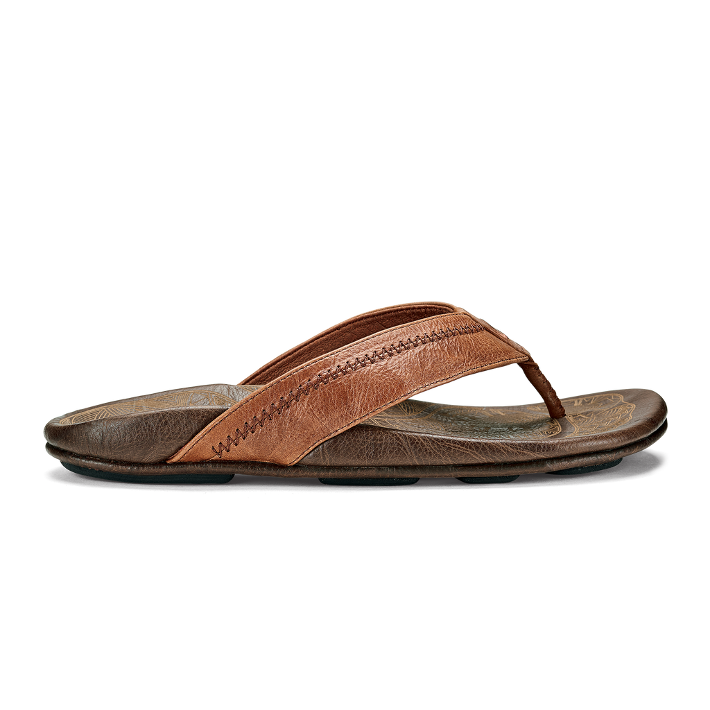 Hiapo Heren Leren Slippers Rum Dark Wood Olukai Olukai Europa