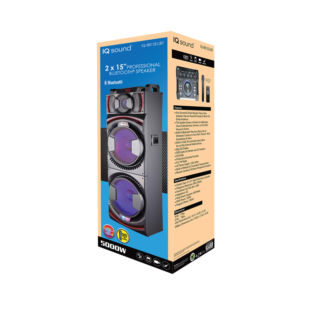 2x 15 Professional Bluetooth Speaker Supersonic Inc