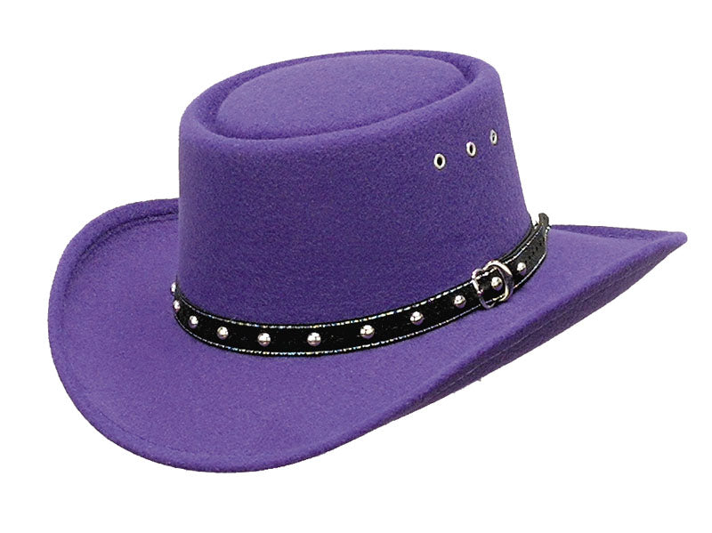 Western Express Bff32 Purple Faux Felt Gambler Style Hat Wild Wild Western Wear