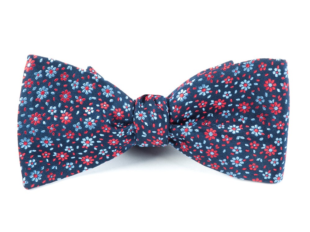 Milligan Flowers Navy Bow Tie