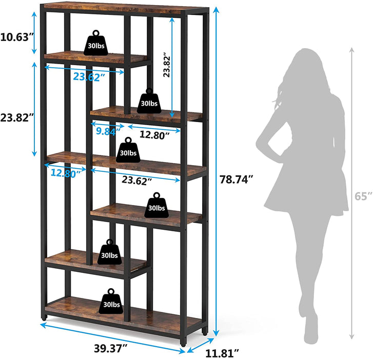 Tribesigns Bookcase 79 Tall Bookshelf 7 Tier Open Display Shelves