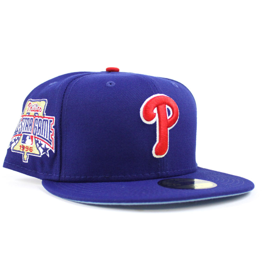 Philadelphia Phillies 1996 All Star Game 59fifty New Era Fitted Hats Ice Blue Under Brim Philadelphia Phillies 5950 Caps Retro New Era Fitteds Ecapcity