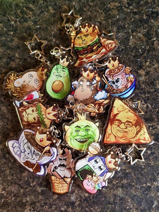 Cursed Food Memes Keychains Blueandredwares