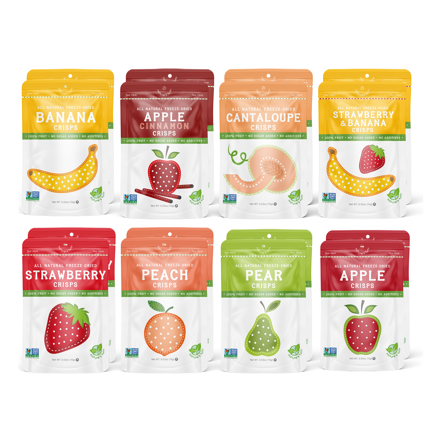 Freeze Dried Fruit Crisps Mega Variety Pack 0 53oz 16 Pack Naturesturn Com