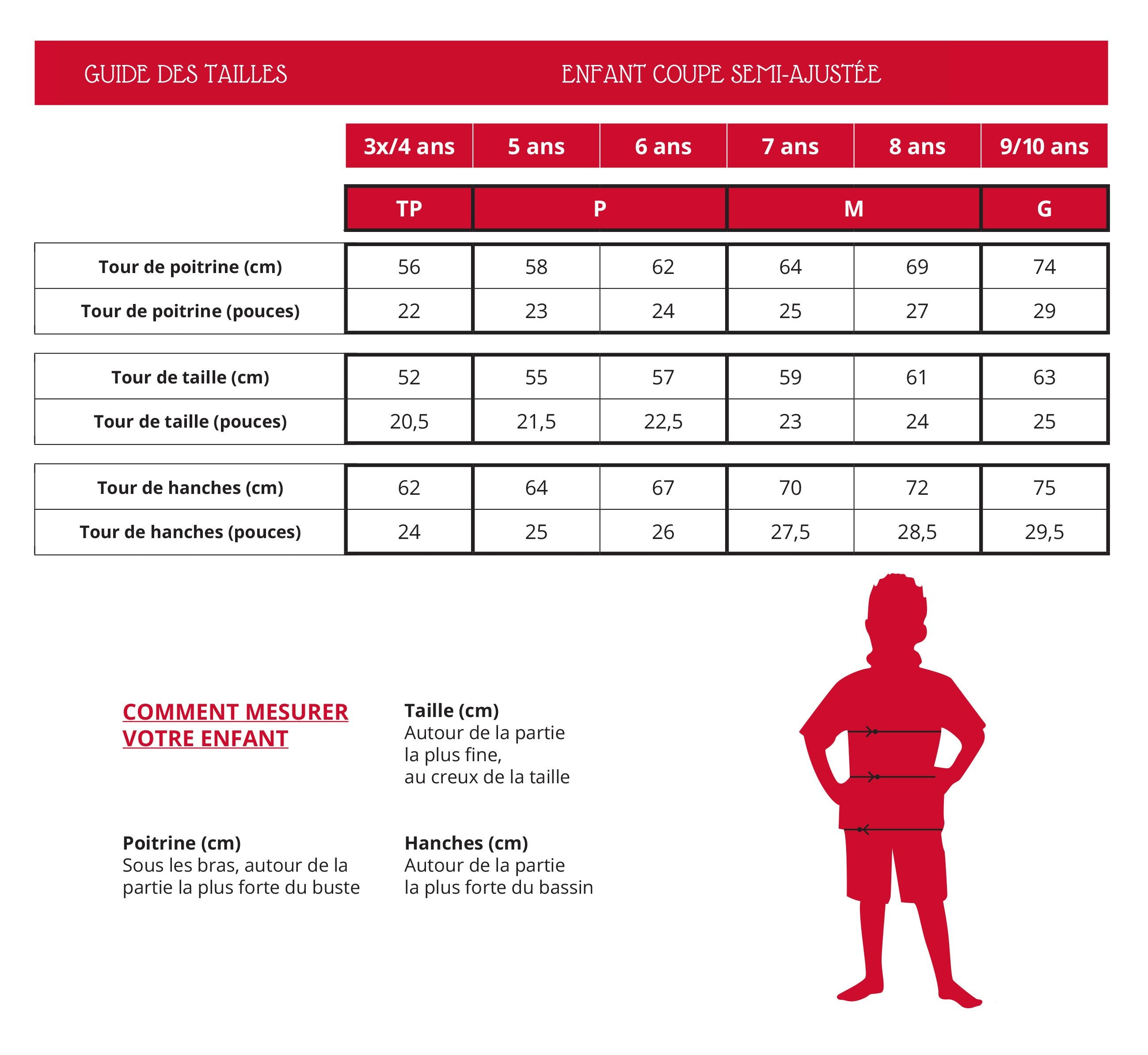 Guide Des Tailles Uniformes Hfm