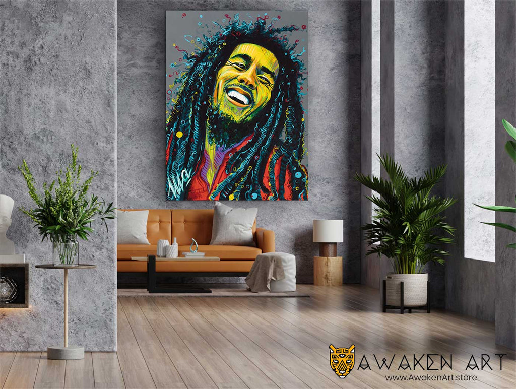 Bob Marley Inspirational Canvas Wall Art Afro Black Man Large Canvas A Awaken Art Store