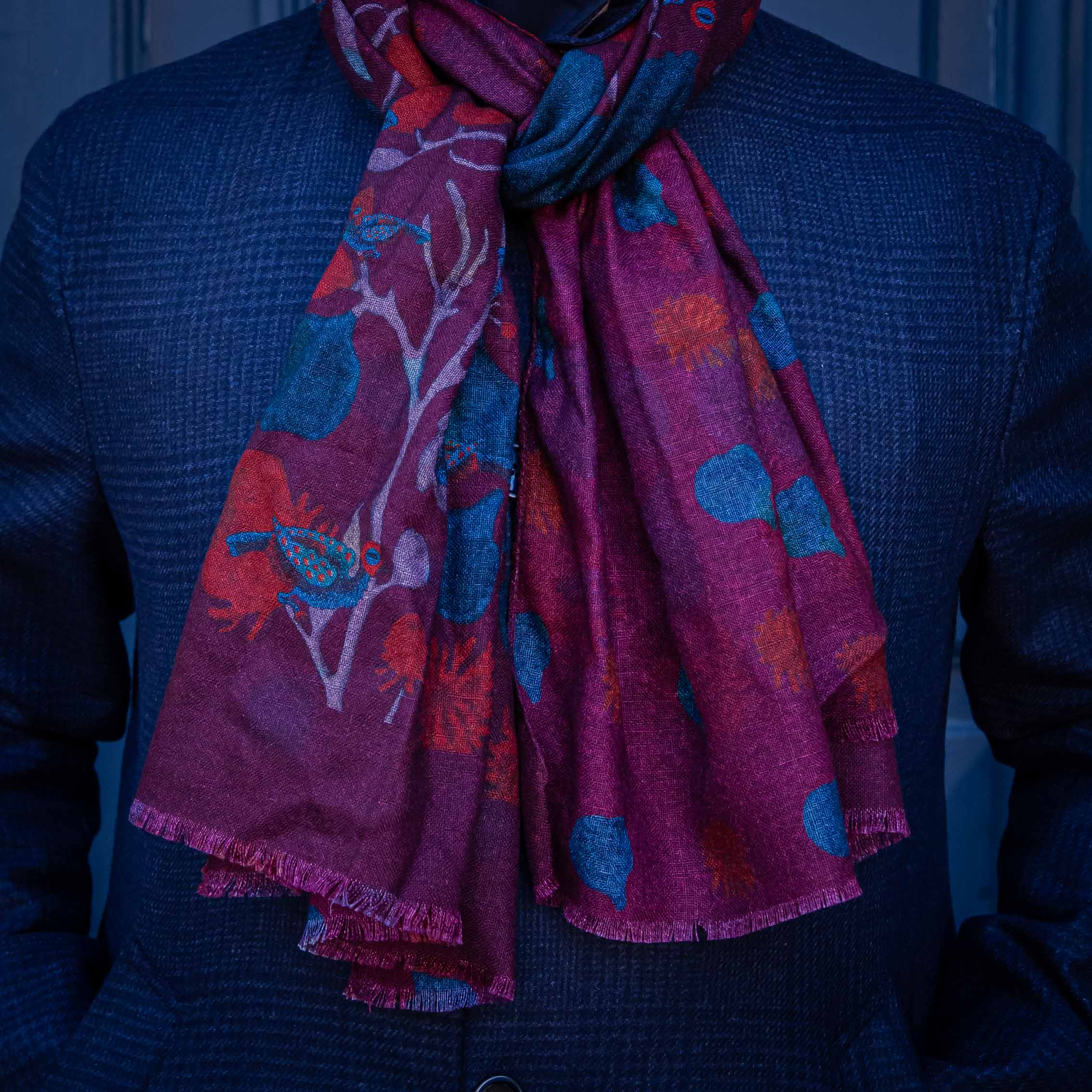 Echarpe En Laine Rose Fushia Calabrese L Officine Paris