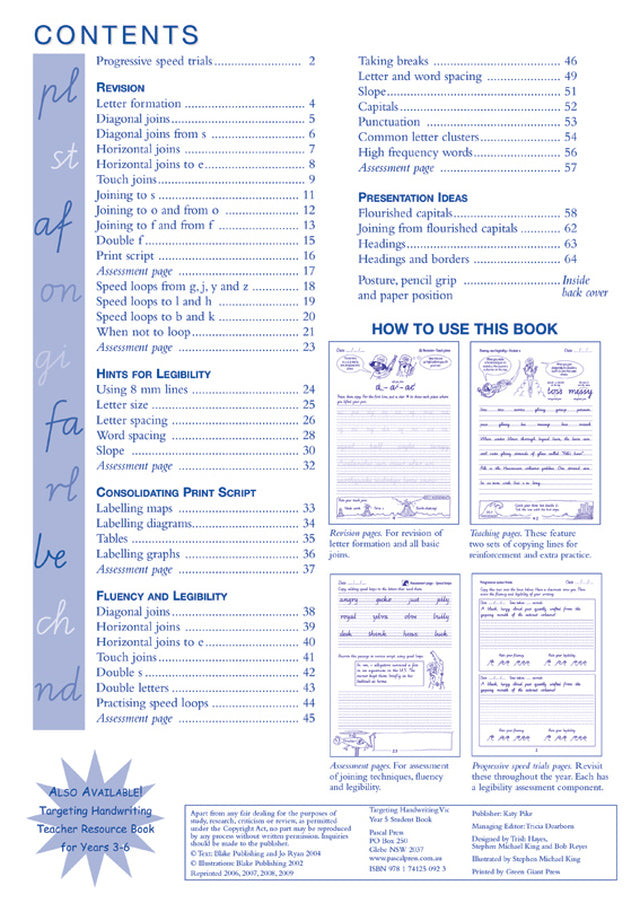 Targeting Handwriting Vic Year 5 Student Book Ada S Book