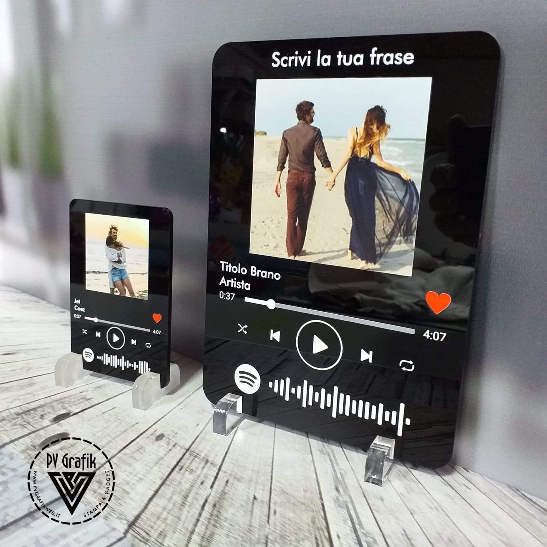 Targa Spotify Personalizzata In Plexiglass Nero Spedizione Gratuita