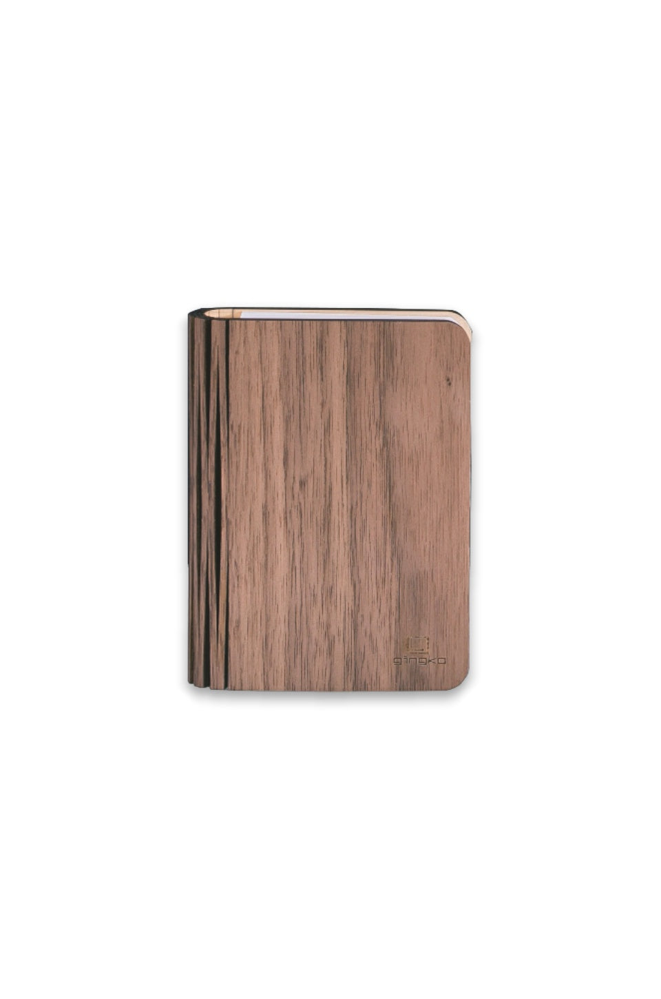 Gingko Small Smart Book Light In Walnut Chrome