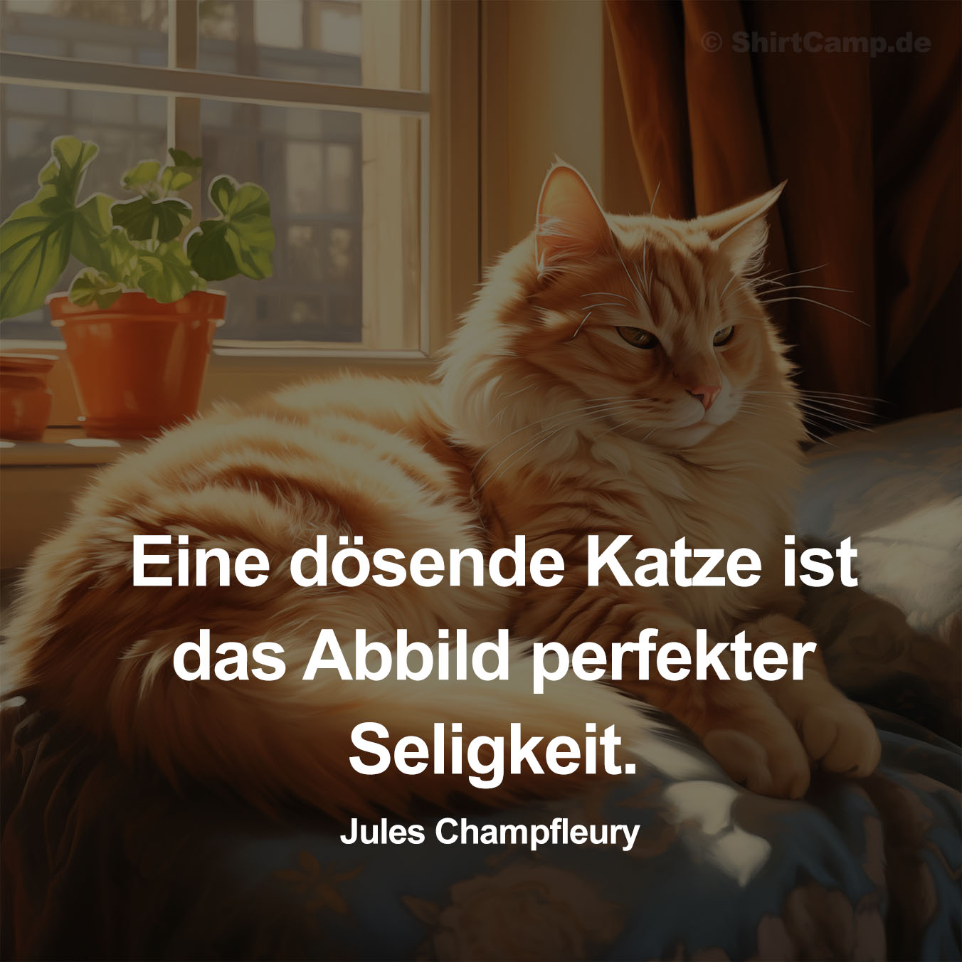 Eine dösende Katze ist das Abbild perfekter Seligkeit. - Jules Champfleury