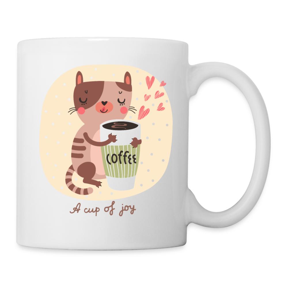 Katzentasse - Katze mit Kaffee und Herzen, Geschenk, Idee, Dankeschön, Tasse mit Spruch