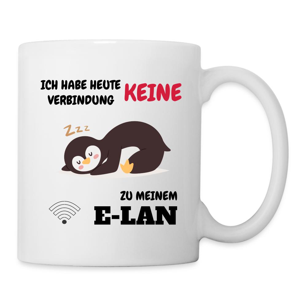 Pinguin Tasse - Keine Verbindung zu meinem E-lan, Geschenk, Idee, Dankeschön, Tasse mit Spruch