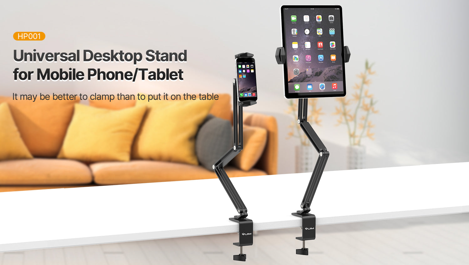 Vijim Support Tablette Ipad Metal Pour Lit Ou Bureau