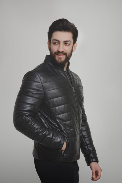 Mens Sheep Leather Puffer Jacket Lofaro Com