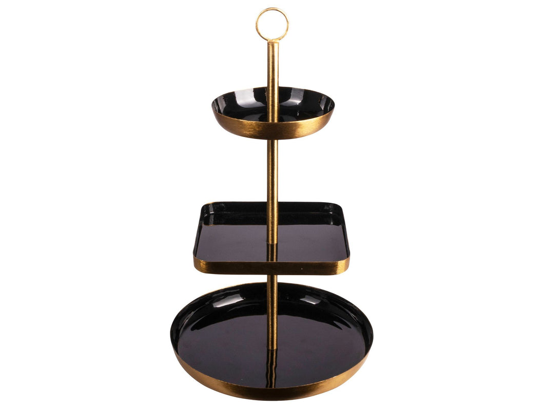 Gusta Etagere 3 Laags Metaal Zwart Goud Koffie Anders
