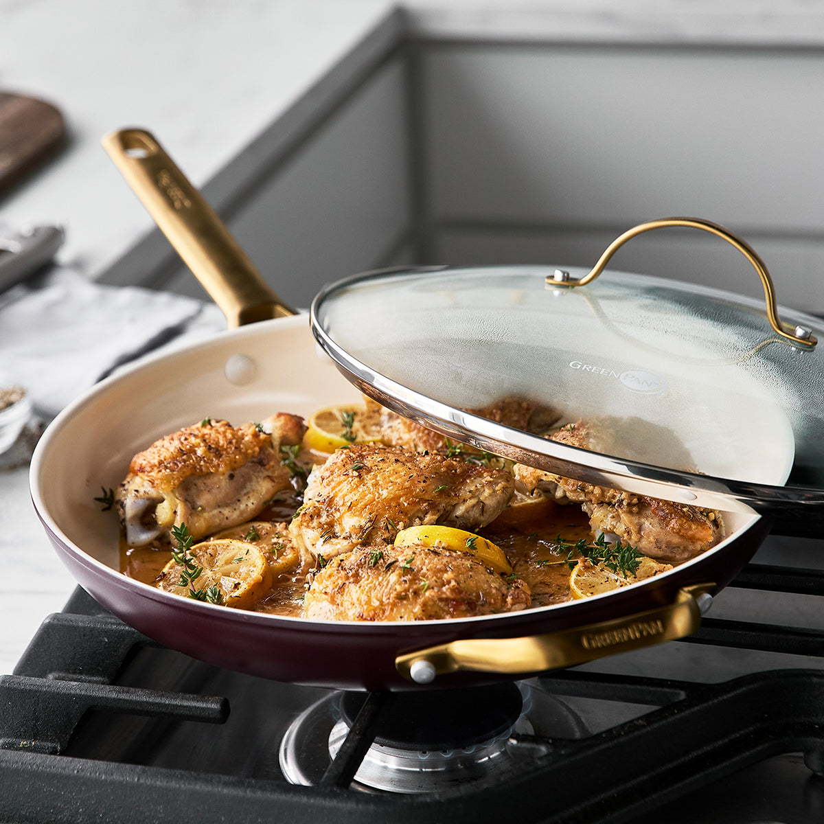 Reserve Ceramic Nonstick 12 Frypan With Helper Handle And Lid Merlo C Greenpan Official Store
