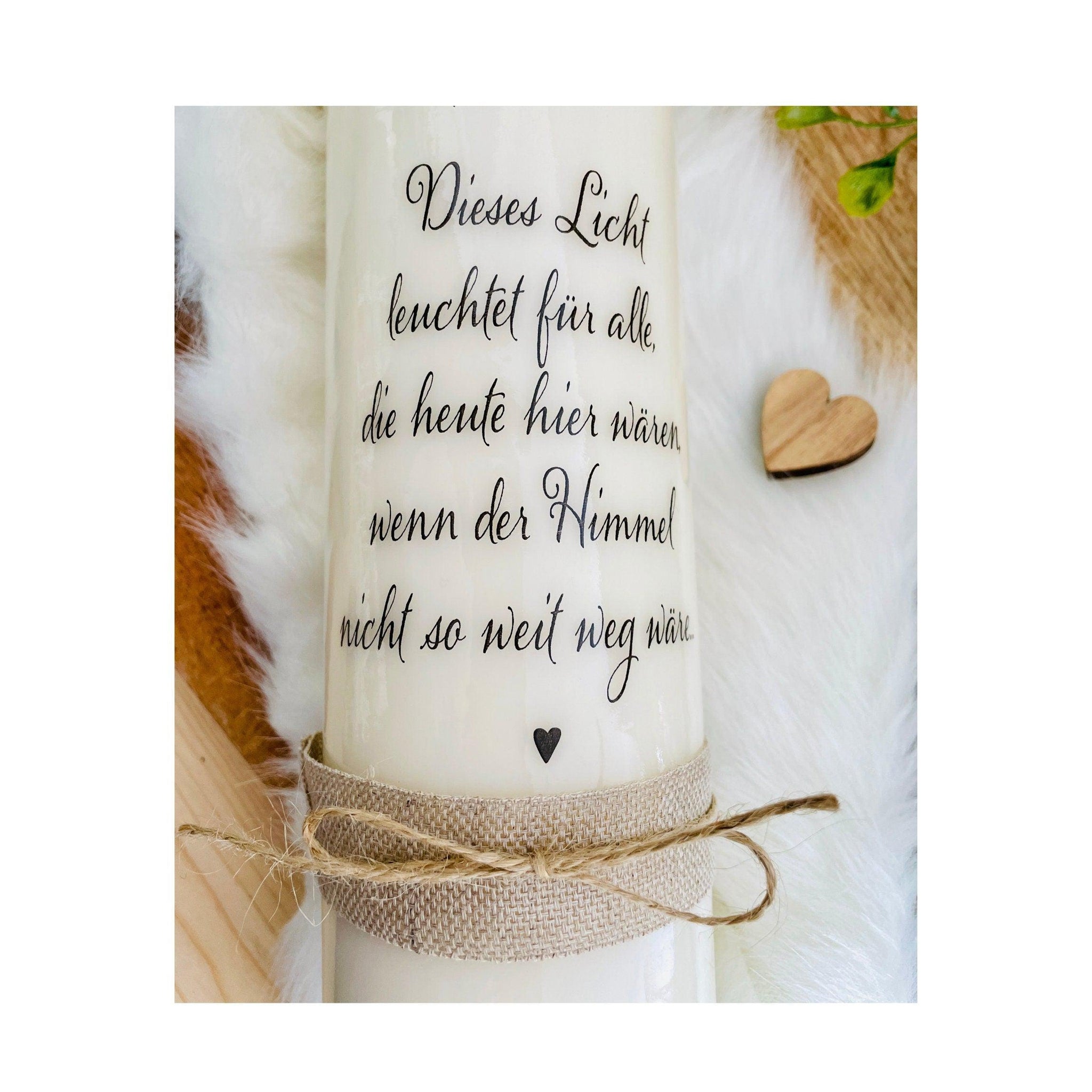 Trauerkerze Kalli Dieses Licht Leuchtet Wenn Der Himmel Nicht So Villa Rosa Lotta