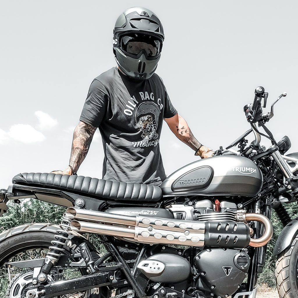 Oily Rag Motorcycles T Shirt Graphite Black Label Collection Oily Rag Co