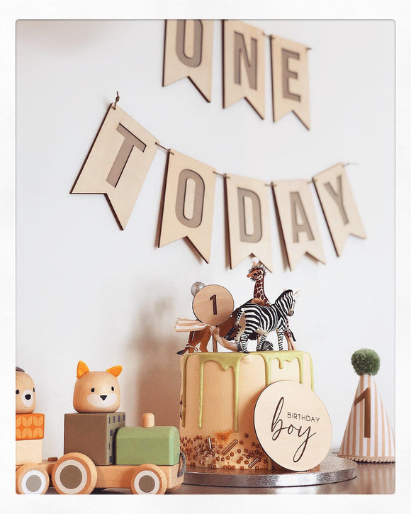 Personalised Wooden Flag Bunting Etch And Ink