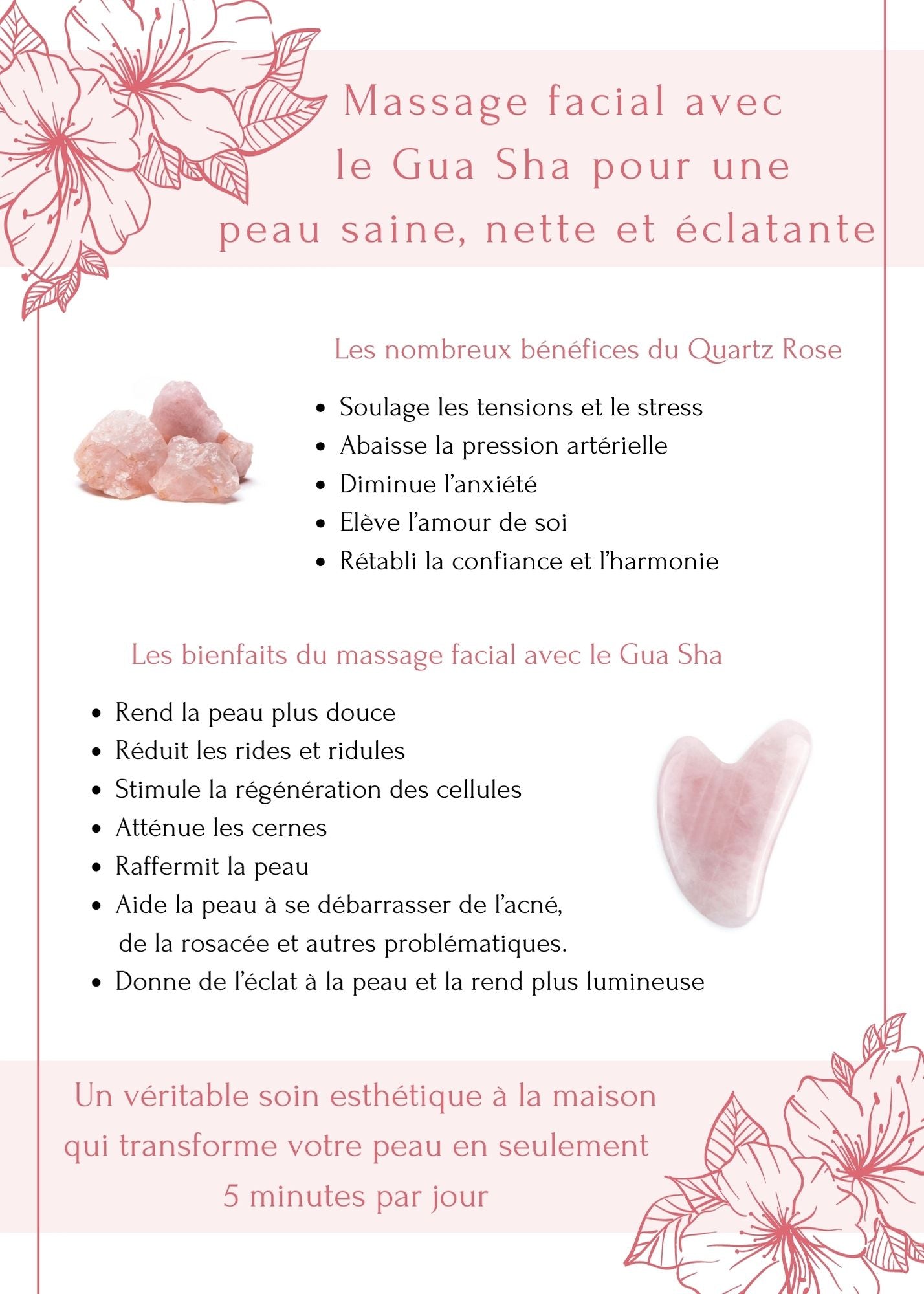 Gua Sha En Quartz Rose Coco Panache