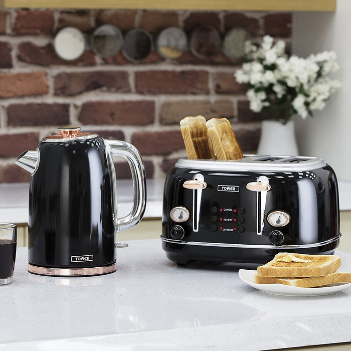 Tower Rose Gold T10023 Rapid Boil Kettle With Boil Dry Protection Aut Shop Place 365