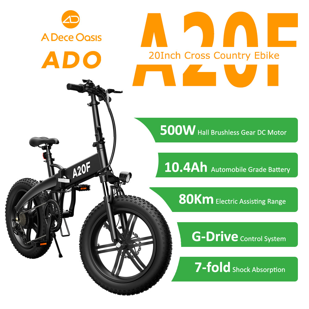 Ado A20f Cross Country Folding Electric Bike 500w Ebike Ebikestyle Co Uk