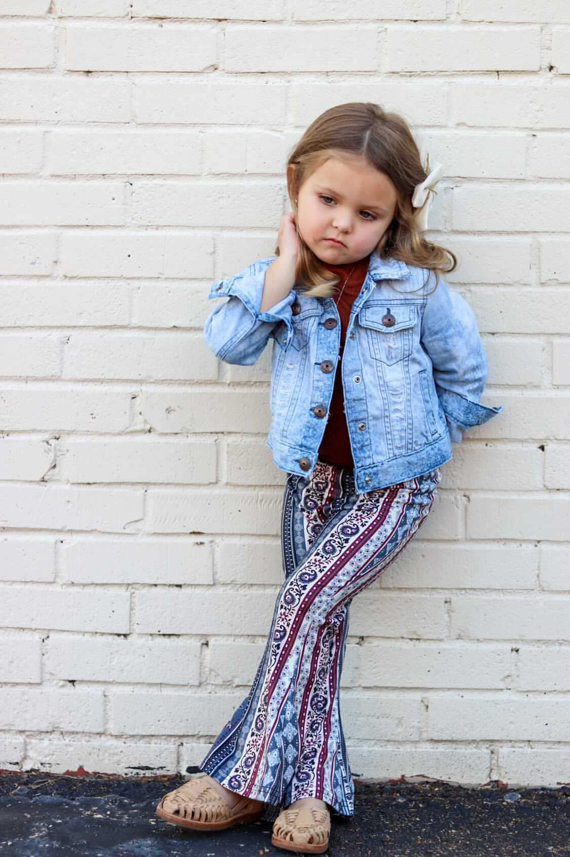 Little Girl S Bell Bottoms Indigo Paisley Daisy Del Sol