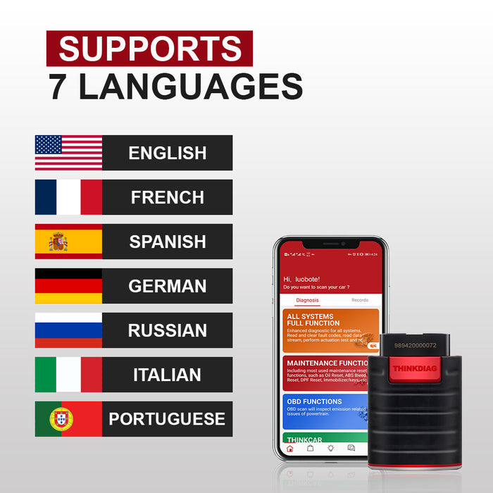 Bluetooth Obd2 Scanner Full Systems Car Code Reader With 15 Maintenanc Thinkcar