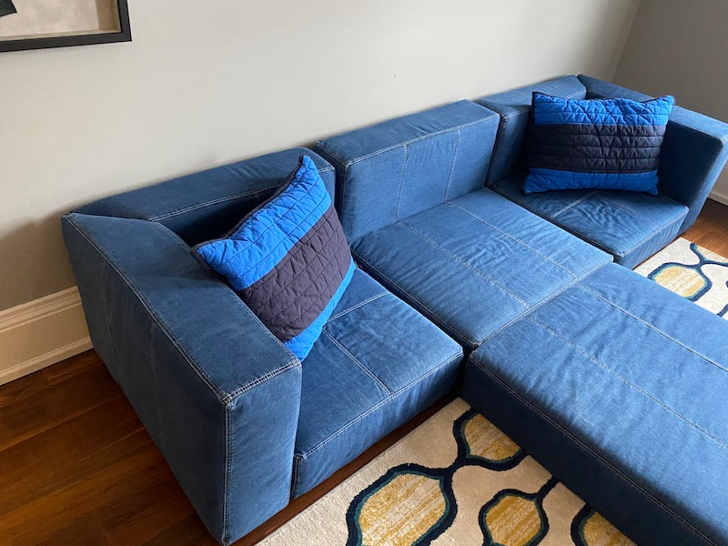 Pottery Barn Teen Denim Wrangler Cushy Lounge Sectional Set Sell My Stuff Canada Canada S Content And Estate Sale Specialists
