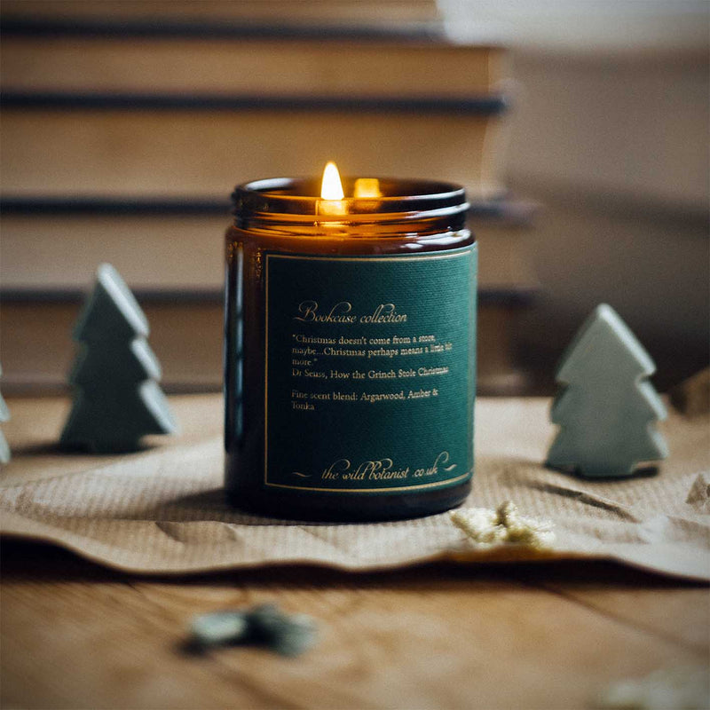 The Grinch Luxury Scented Christmas Candle The Bookcase Collection B The Wild Botanist