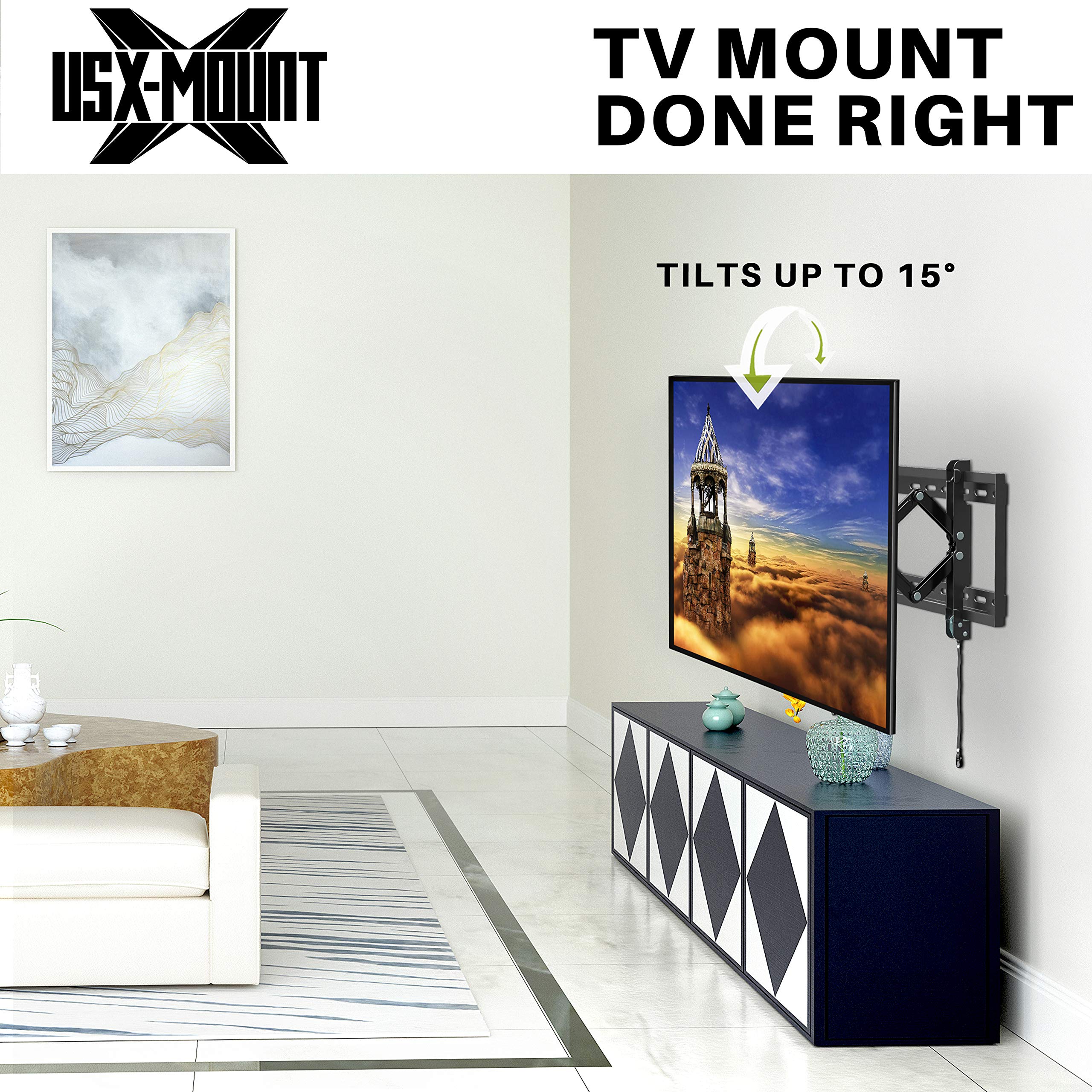 Usx Mount Advanced Full Tilt Tv Mount Up To 24 Stud Tv Wall Mount E Totality Solutions Inc