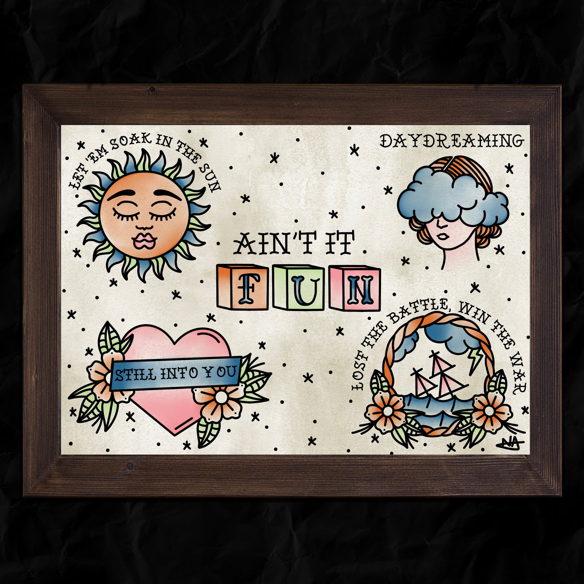 Paramore Self Titled Album Themed Flash Sheet Art Print Natalie Abbott Design