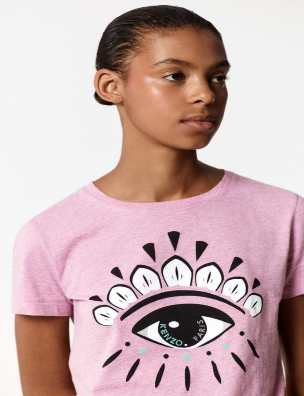 Kenzo Female White Eye Black Line T Shirt Pink The Factory Kl