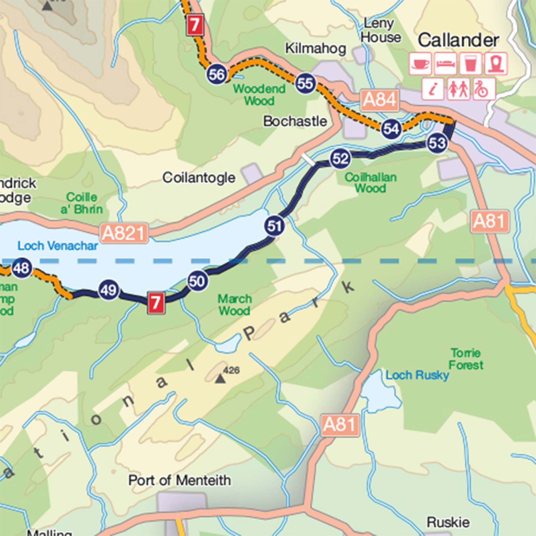 Lochs And Glens North Cycle Route Map Route 7 Glasgow To Inverness Sustrans Shop