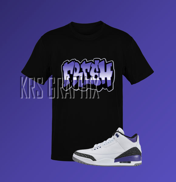 Dark Iris 3 Shirt Dark Iris 3s Shirt Shirt To Match Jordan 3 Dark Krs Graphix