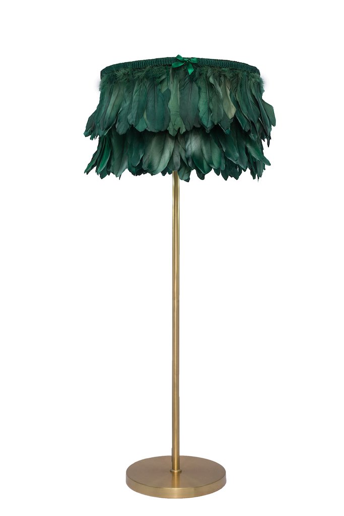 Castile Green Feather Lamp Shade Connor Victoria