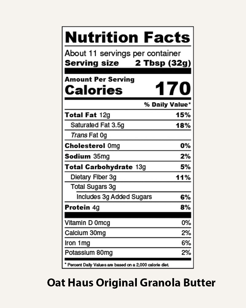 Oat Haus Original Granola Butter Vegan Jams Spreads Plantbelly