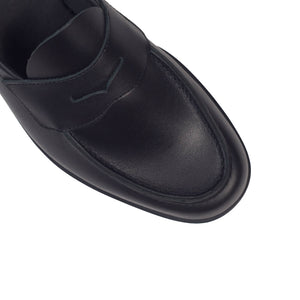 Aurlands Aurland Penny Loafer In Black Calf No Man Walks Alone