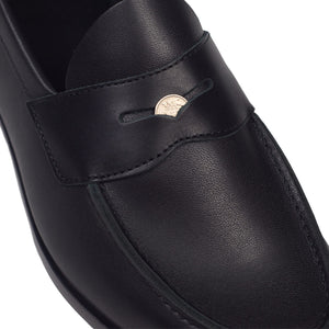 Aurlands Aurland Penny Loafer In Black Calf No Man Walks Alone