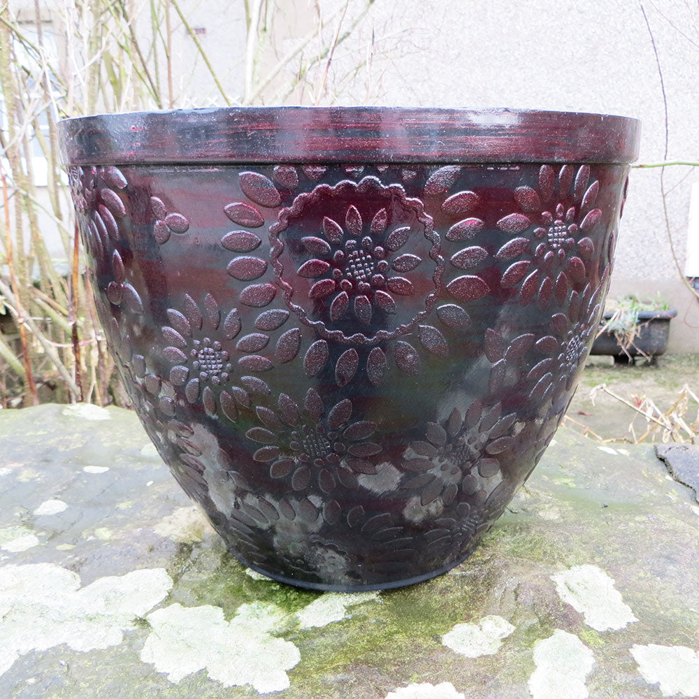 35cm Chengdu Patio Pot Black Copper Plant Pot Plants For All Seasons