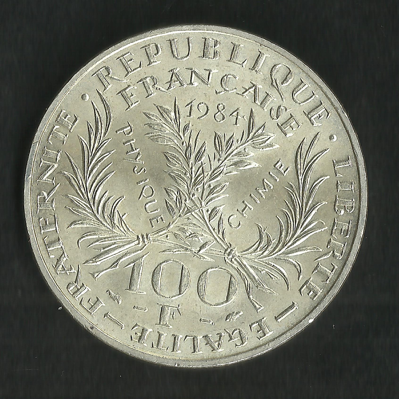 100 Francs Argent Commemorative 1984 Marie Curie Tresor D Armor