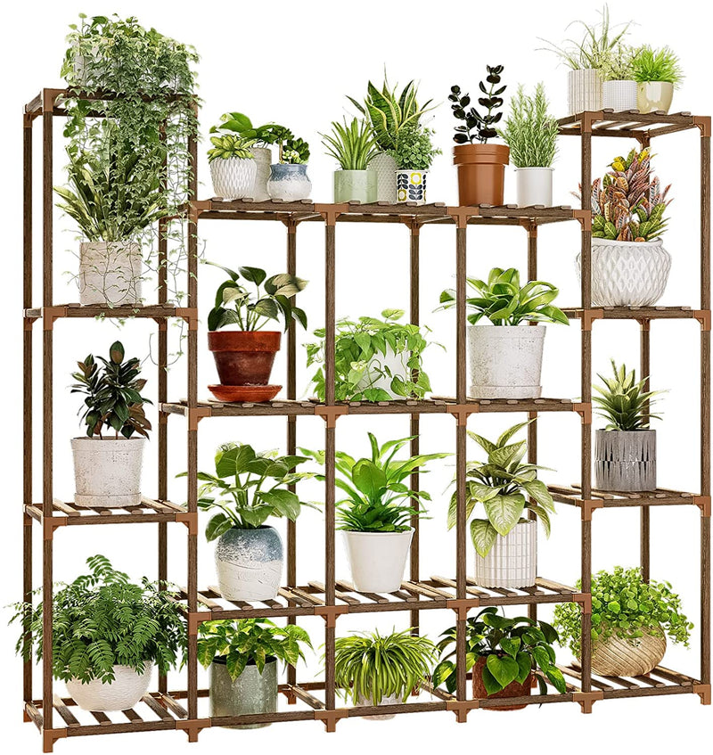 Bamworld Large Plant Stand Indoor Outdoor Plant Shelves Indoor Plant H