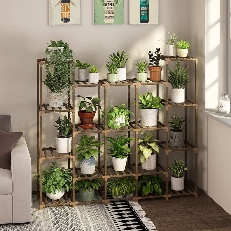 Bamworld Large Plant Stand Indoor Outdoor Plant Shelves Indoor Plant H