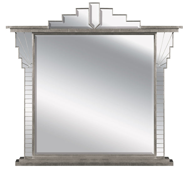Art Deco Style Overmantel Mirror Antique Finish