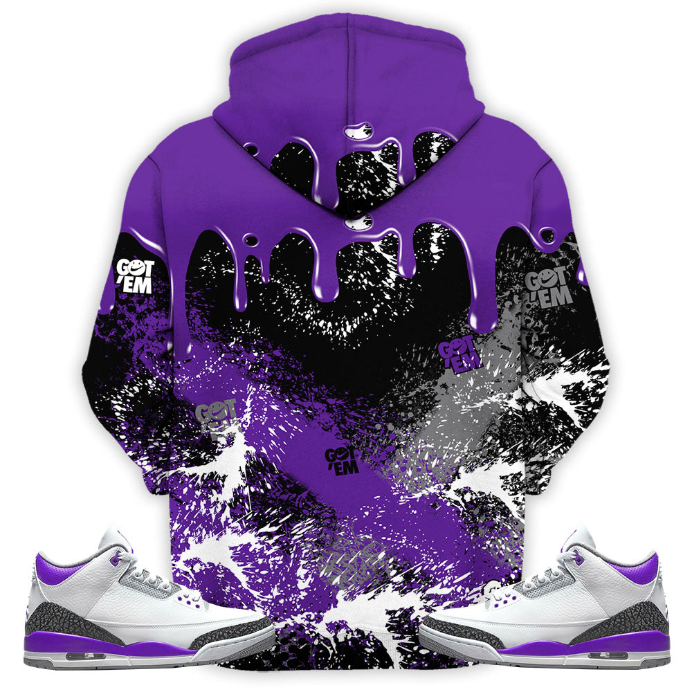 Shirt To Match Jordan 3 Retro Dark Iris Heart Cry Dripping Dark Iris 3s Gifts Unisex Matching 3d Hoodie Pomona Unique