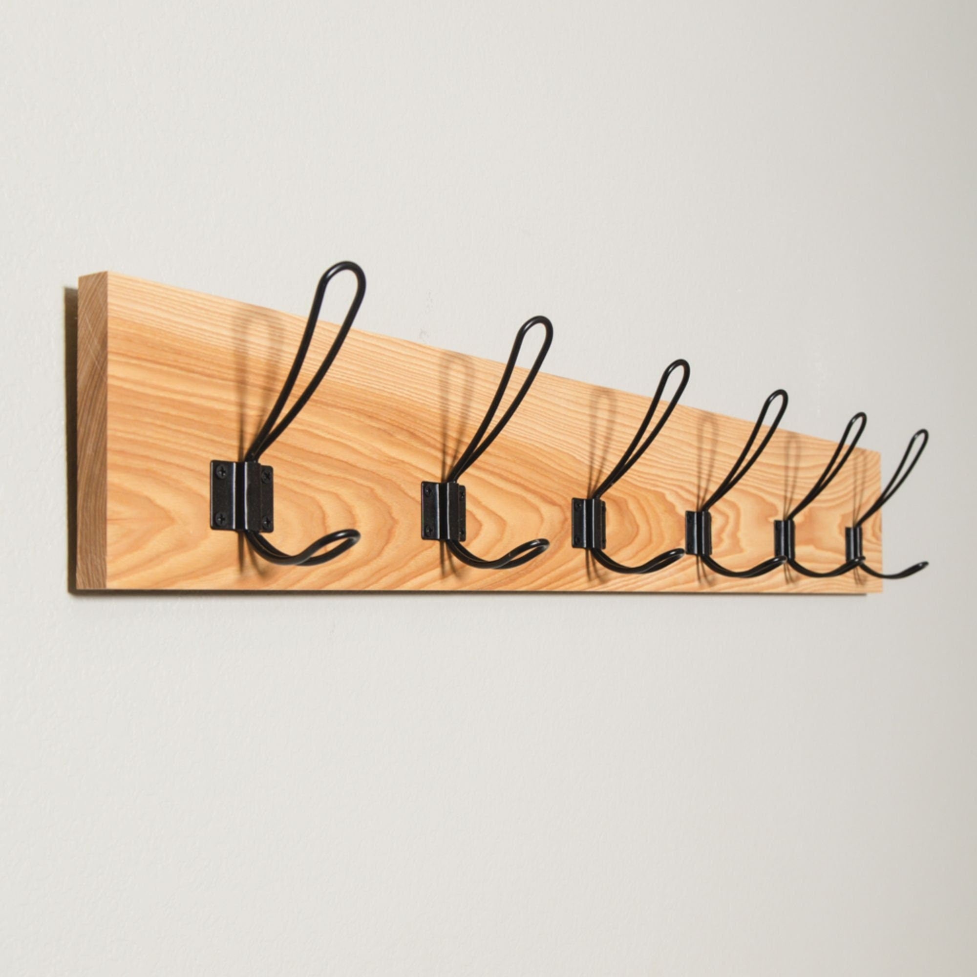 Solid Hickory Farmhouse Coat Rack Fargowoodworks