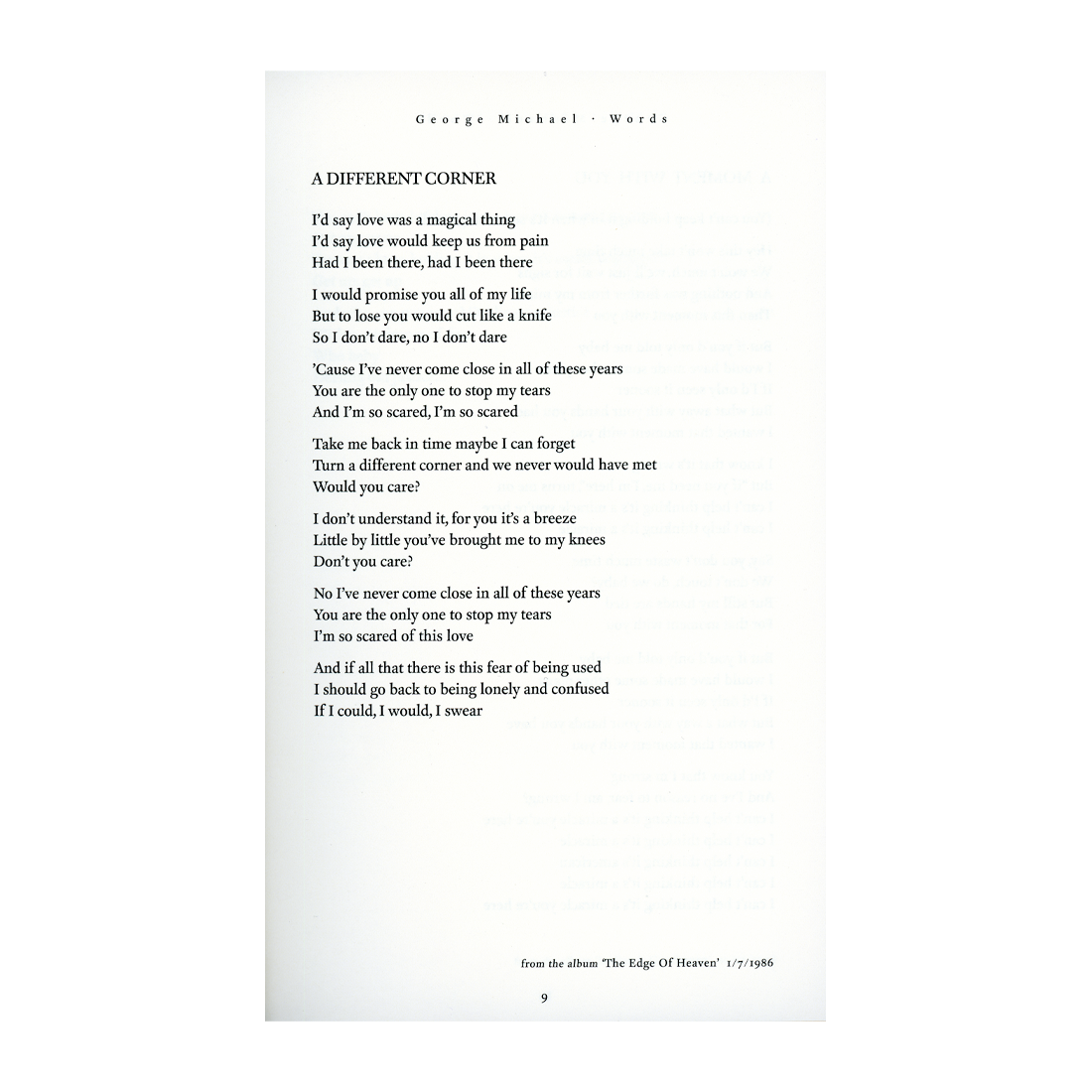 The Words Book George Michael Us The Official Store